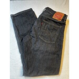 Levis 514 Jeans Men's Size 36x31.5  Straight Black Denim Button‎ Zip Pockets